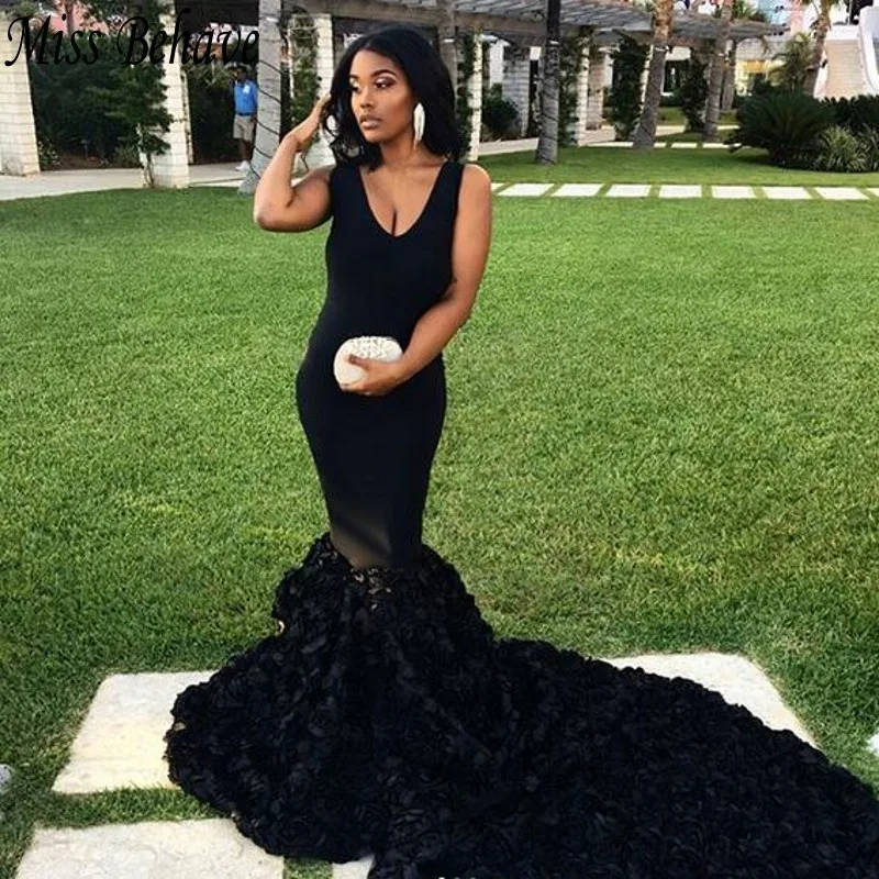 DD JYOY Black Evening Dress Long 2019 3D Lace Skirt Africa Plus Size Formal Dresses Gown Mermaid | Свадьбы и торжества