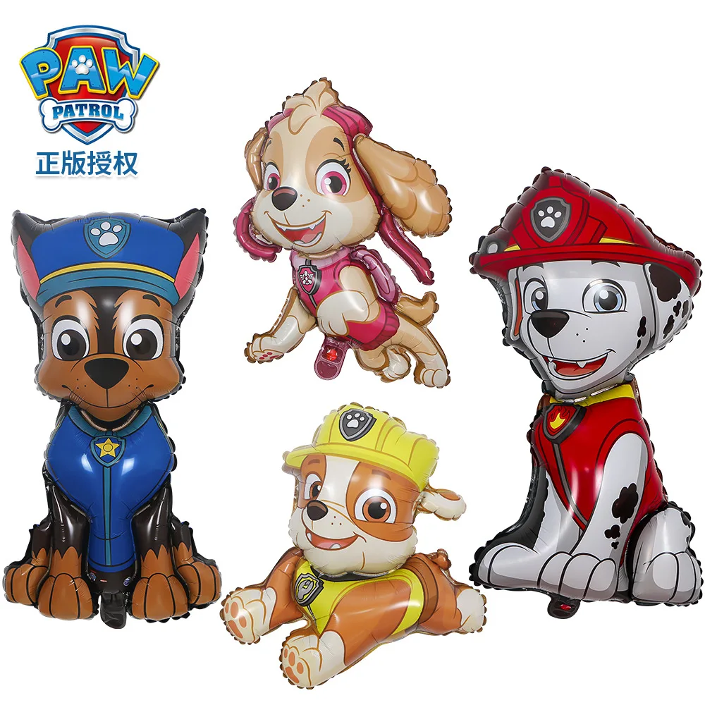 

4Pcs Paw Patrol Party Balloons Figure Skye Chase Marshall Dog Foil Ballon Boys Girls Birthday Party Decor