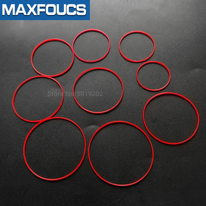 [total 49pcs] Red gasket 16-40mm dia high 0.85 thick 0.5mm watch Gasket parts for back case free shipping