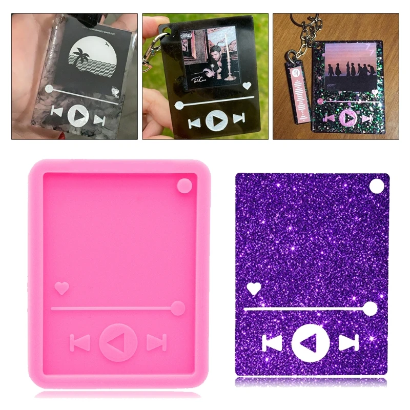 

Music Player Keychain Epoxy Resin Mold DIY Crafts Casting Tools Jewelry Pendant Silicone Mould W89D