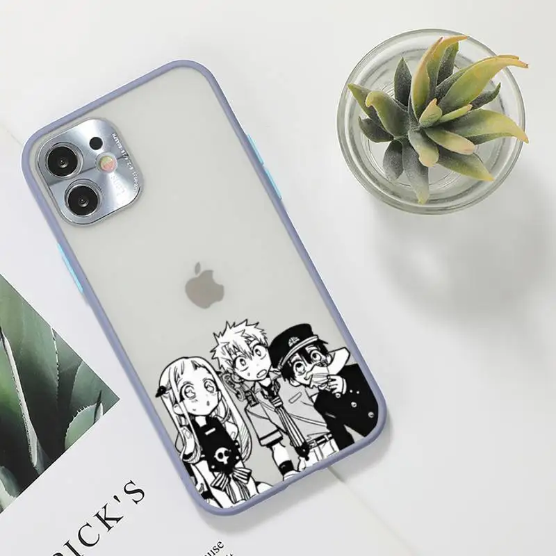 

Hanako kun Phone Case For iPhone 12 11 Mini Pro XR XS Max 7 8 Plus X Matte transparent Gray Back Cover