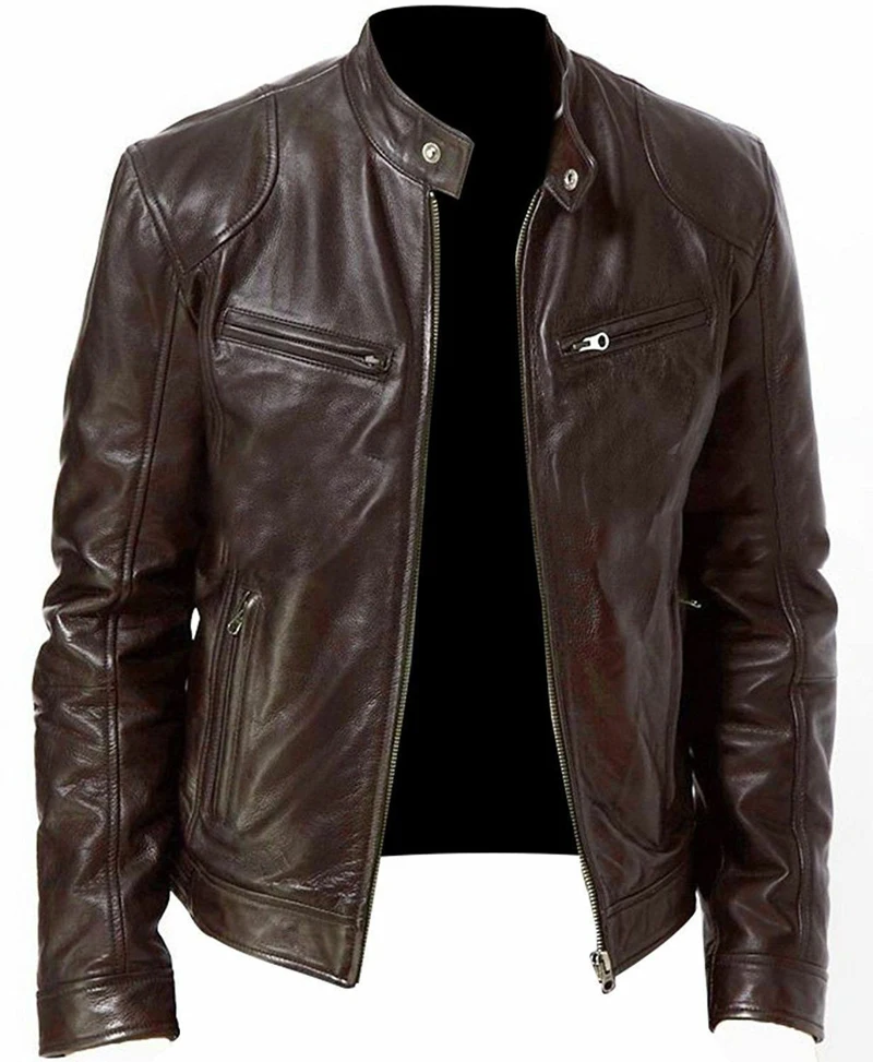 

Leather Jacket Men Winter Fleece Motorcycle PU Leahter Jacket Male Stand Collar Casual Windbreaker Ropa De Hombre Slim Coat 5XL