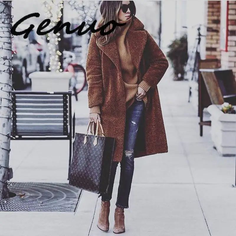 Куртка женская оверсайз из искусственной овечьей шерсти на осень/зиму 2019|Куртки