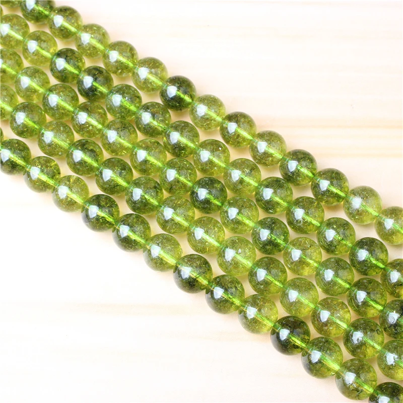 

Green Olive Crystal 4/6/8/10 mm Natural Stone Bead Round Bead Spacer Jewelry Bead Loose Beads For Jewelry Making DIY Bracelet