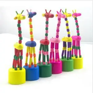 

Baby Kids Wooden Toys Developmental Dancing Standing Rocking Giraffe Gift Toys Multi Color