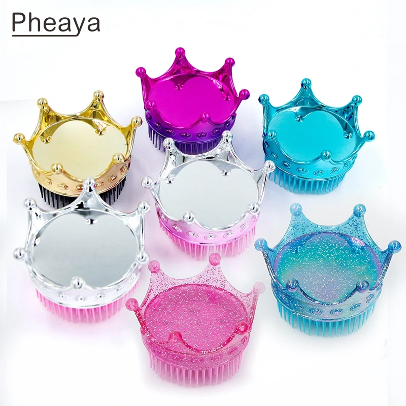 

Pheaya Princess Crown Comb Cartoon Baby Brush Anti-static Detangler Reduce Hair Loss Multifunctional Styling Tool Massage Comb