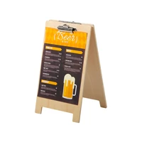restaurant wooden menu list price tag sign holder a5 double side display rack clip