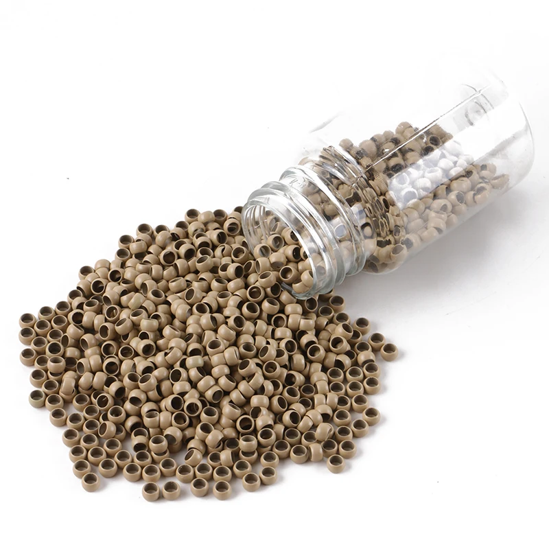 1000pcs 4.0mm nano rings beads for hair extension 13# blonde color