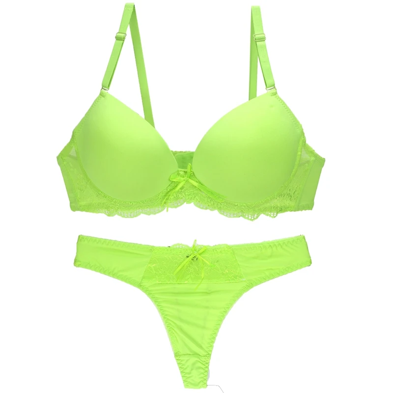 Комплект нижнего белья женский кружевной хлопок с бантом