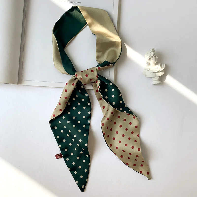 Женский атласный шарф с принтом 120x10 см |