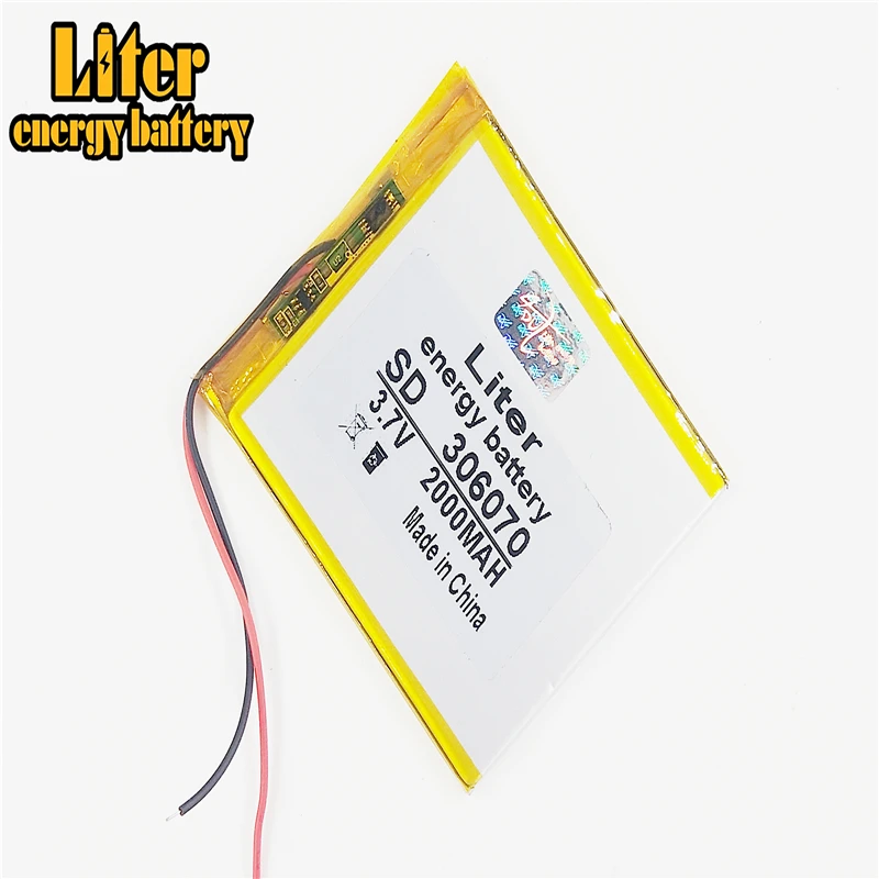 3 7 V 2000mAh 306070 литий-полимерная Li-Po аккумуляторная батарея DIY для PAD GPS Vedio игра