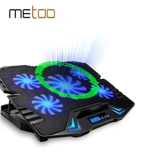 Metoo 12-15.6inch Gaming Laptop Cooler five Fan Led Screen Two USB Port  Laptop Cooling Pad Notebook Stand For Laptop