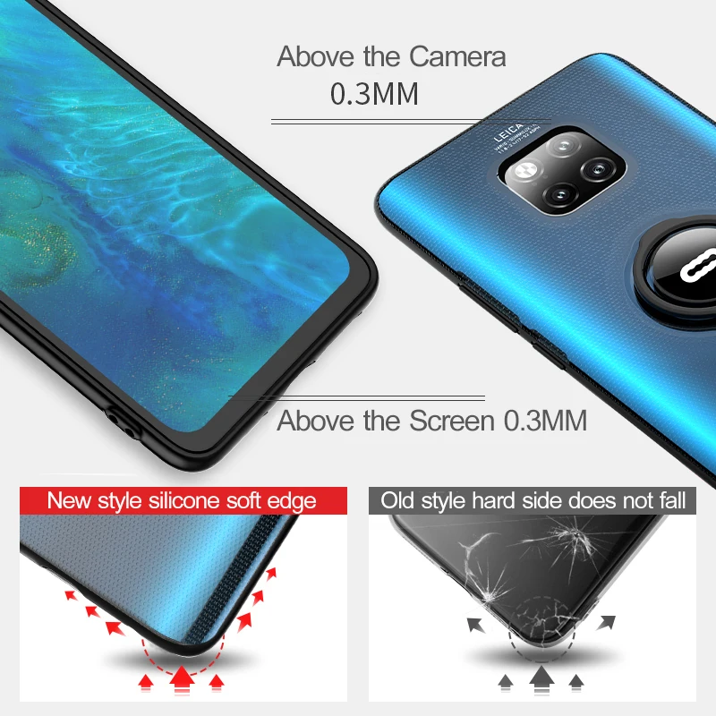 Магнитное кольцо для чехла Huawei Mate 20 Pro X со стойкой для автомобиля 360 поворот для крышки.