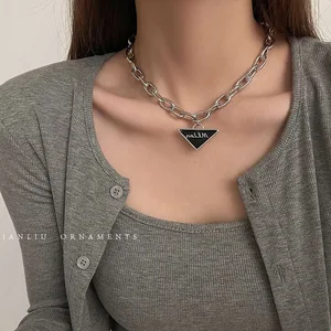 ZDMXJL Vintage Triangle Coin Chain Necklace For Women Choker Portrait Women's Necklaces Hip-hop Style Fashion Jewelry
