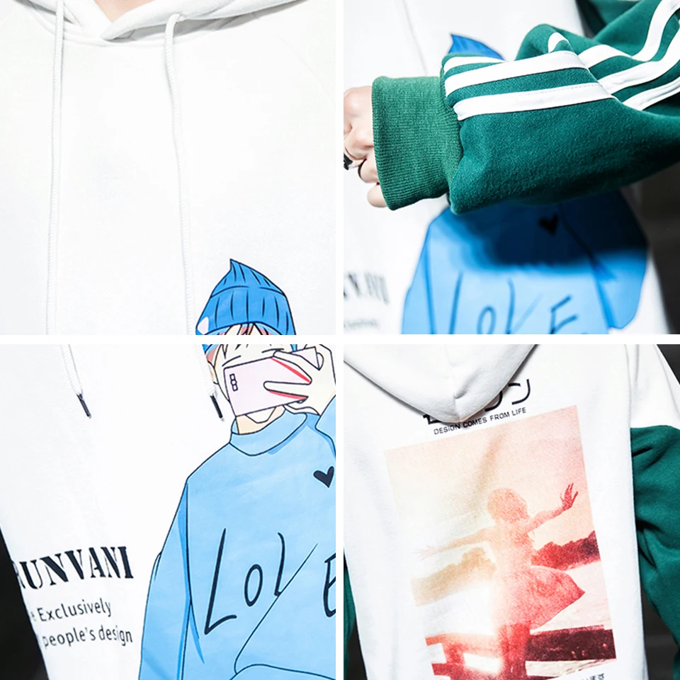 

DARPHINKASA 2020 New Men Hoodies Sweatshirts Hip Hop Street Style Hooded Print Men Sportswear Casual Men Hoodies Tracksuit