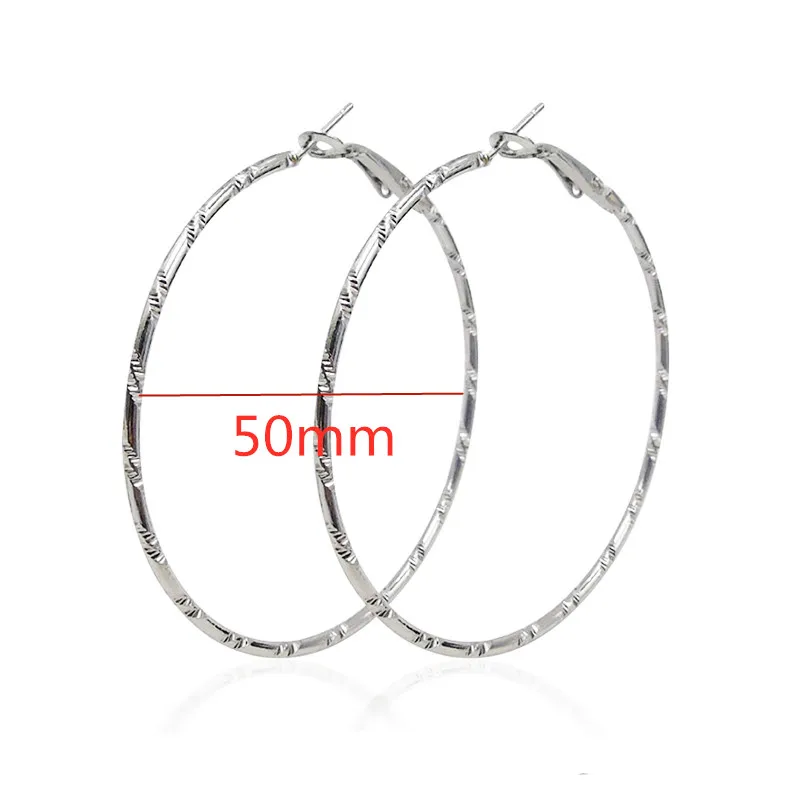 921 silver 40 мм 60 мм 70 мм 80 мм большие гладкие Круглые Серьги Brincos Простые Вечерние серьги с круглыми петлями для женщин ювелирные изделия - Окраска металла: 921 silver