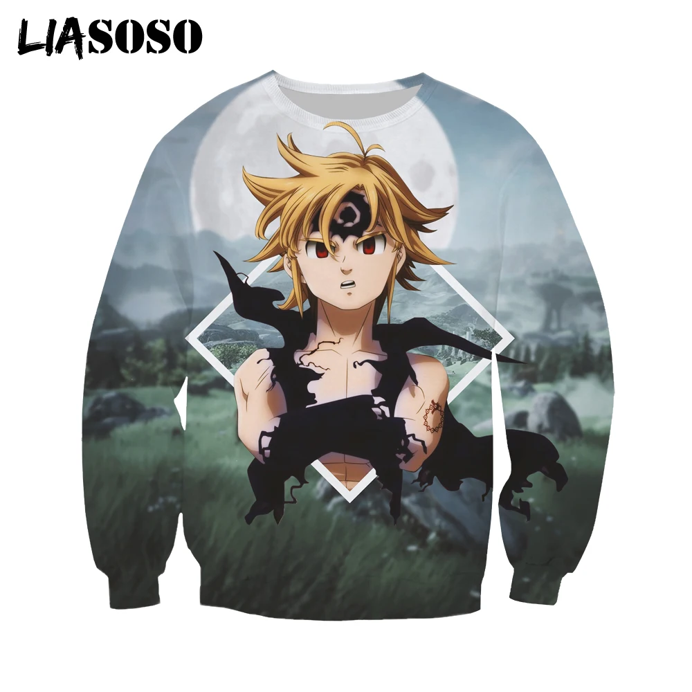 

LIASOSO 3D Print Anime The Seven Deadly Sins Nanatsu No Taizai Men Women Loose Sweatshirt Harajuku Streetwear Hip Hop Clothes