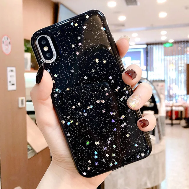 Lovebay чехол для телефона для iPhone 11, 6, 6 S, 7, 8 Plus, X, XR, XS, 11Pro, Max, гальваническое покрытие, звездная волна, прозрачный мягкий ТПУ чехол для iPhone X - Цвет: SJ6300B