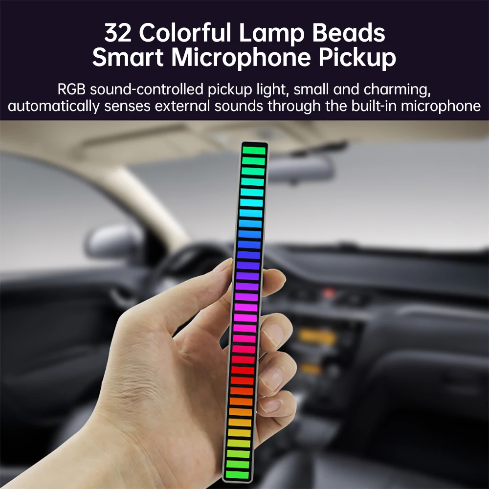 LED Strip Light Music Sound Control Pickup Rhythm APP RGB Atmosphere Lamp Colorful Night Car Home Decoration | Лампы и освещение