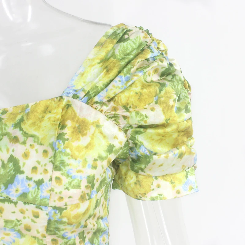 Женский винтажный укороченный топ COSYGAL праздничный пляжный летний с цветочным