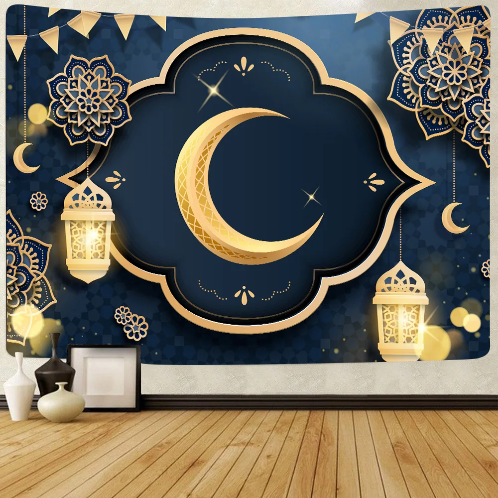 

Рамадан кареем гобелен Луна Звезда ИД Мубарак религия фестиваль настенные подвесные гобелены для гостиной спальни Декор