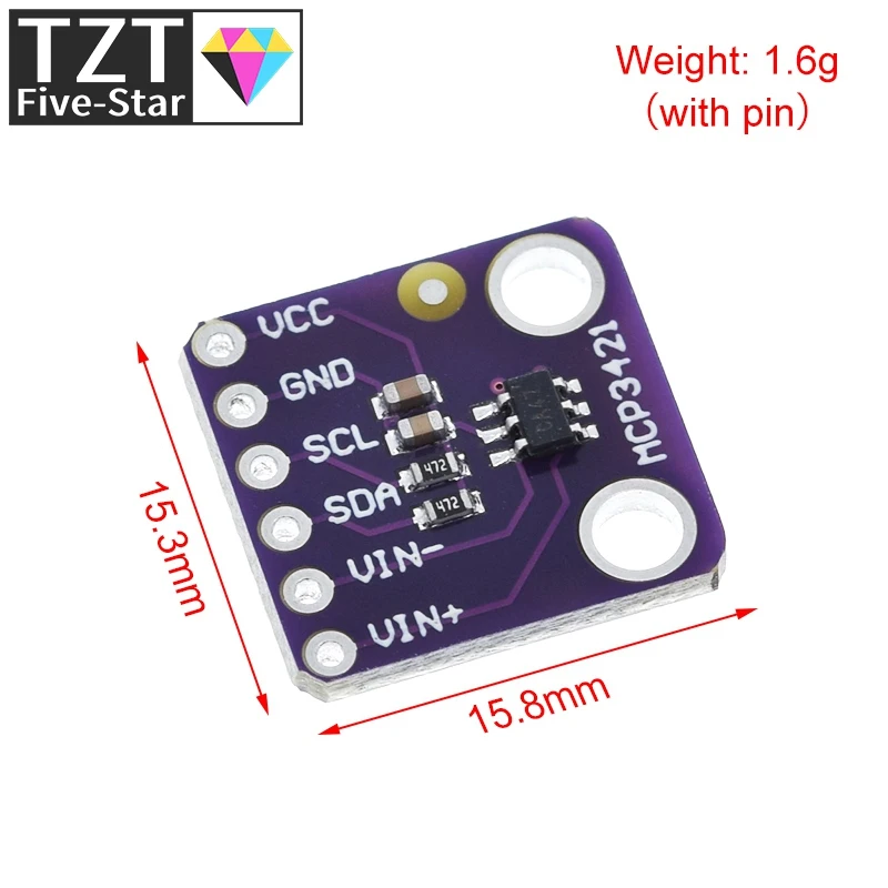 MCP3421 I2C SOT23-6 delta-sigma ADC оценочный модуль для PICkit серийный анализатор | Электронные