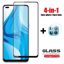 4-in-1 For Glass Oppo F17 Pro Tempered Glass For Oppo F17 F9 F15 F11 Pro Camera Lens Screen Protector HD Full Cover Phone Film