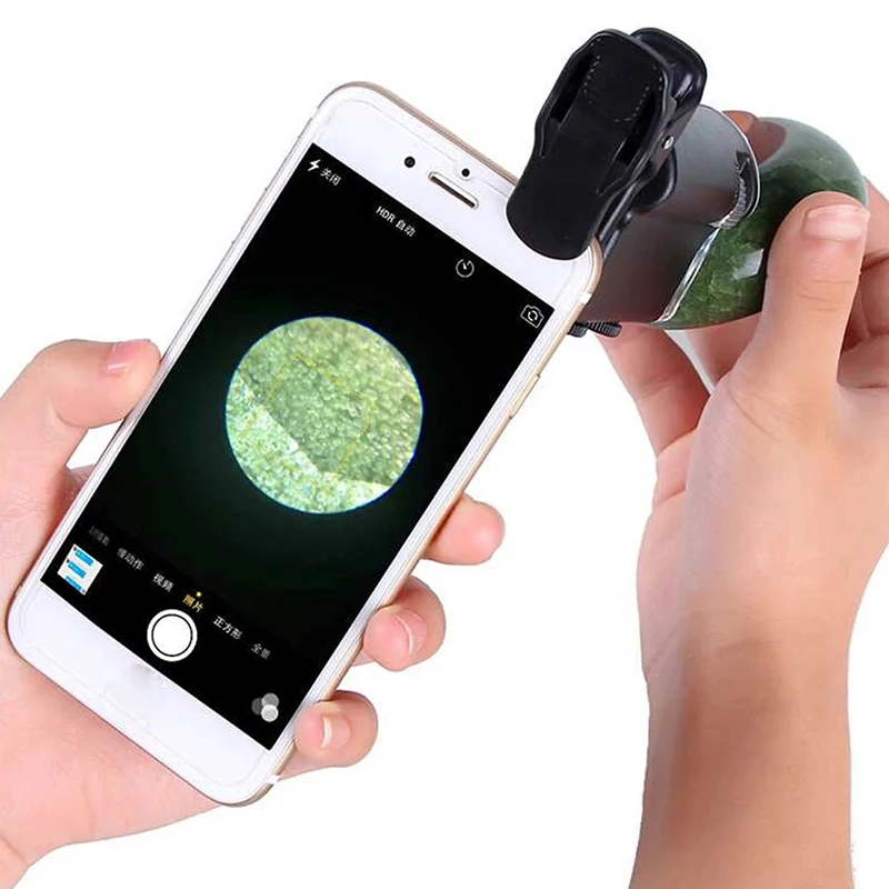 

Mini Adjustable 60x-100x Magnifier Zoom Illuminated Microscope with Lamp Portable Clip Magnifier Handheld Magnifying Galss Loupe