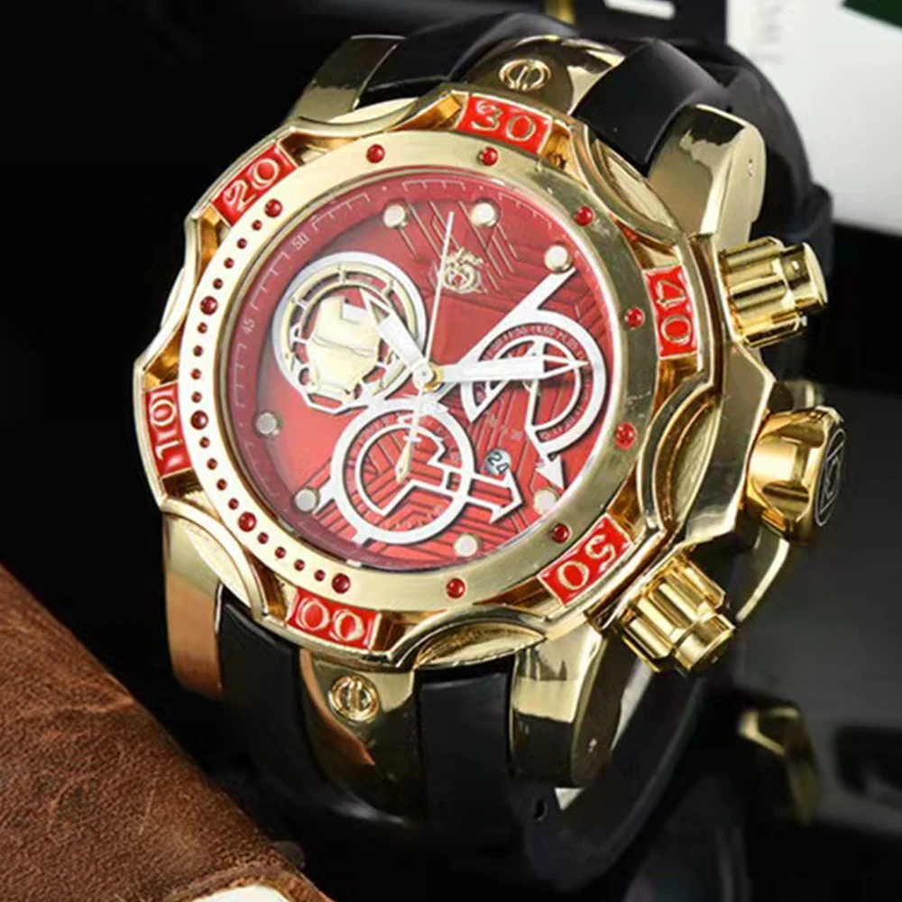 

Top Brand 18K Gold Undefeated Men Watches Full Steel Invicto Waterproof Iron Man Watches Luxury Reloj De Hombre For Dropshipping