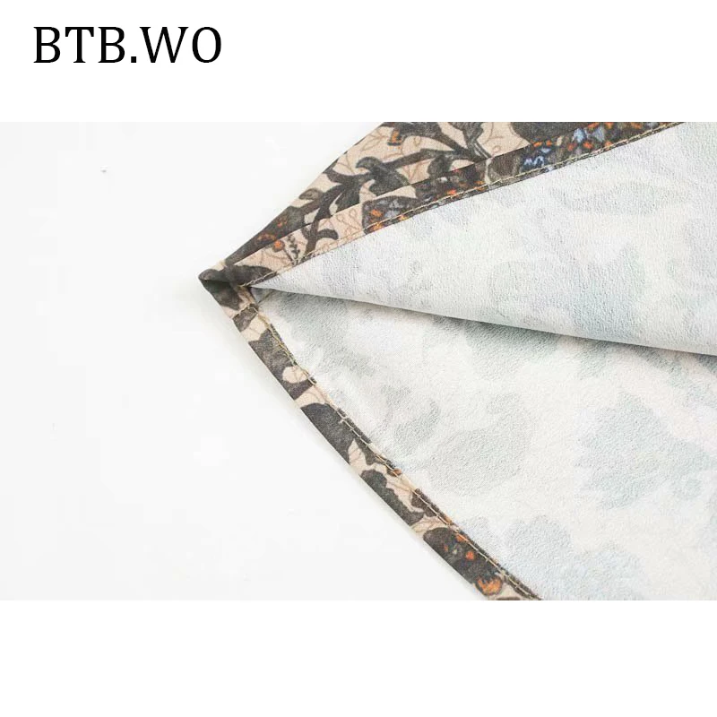 BTB.WO новинка 2019 v образный вырез цветочный принт плиссированное платье осень