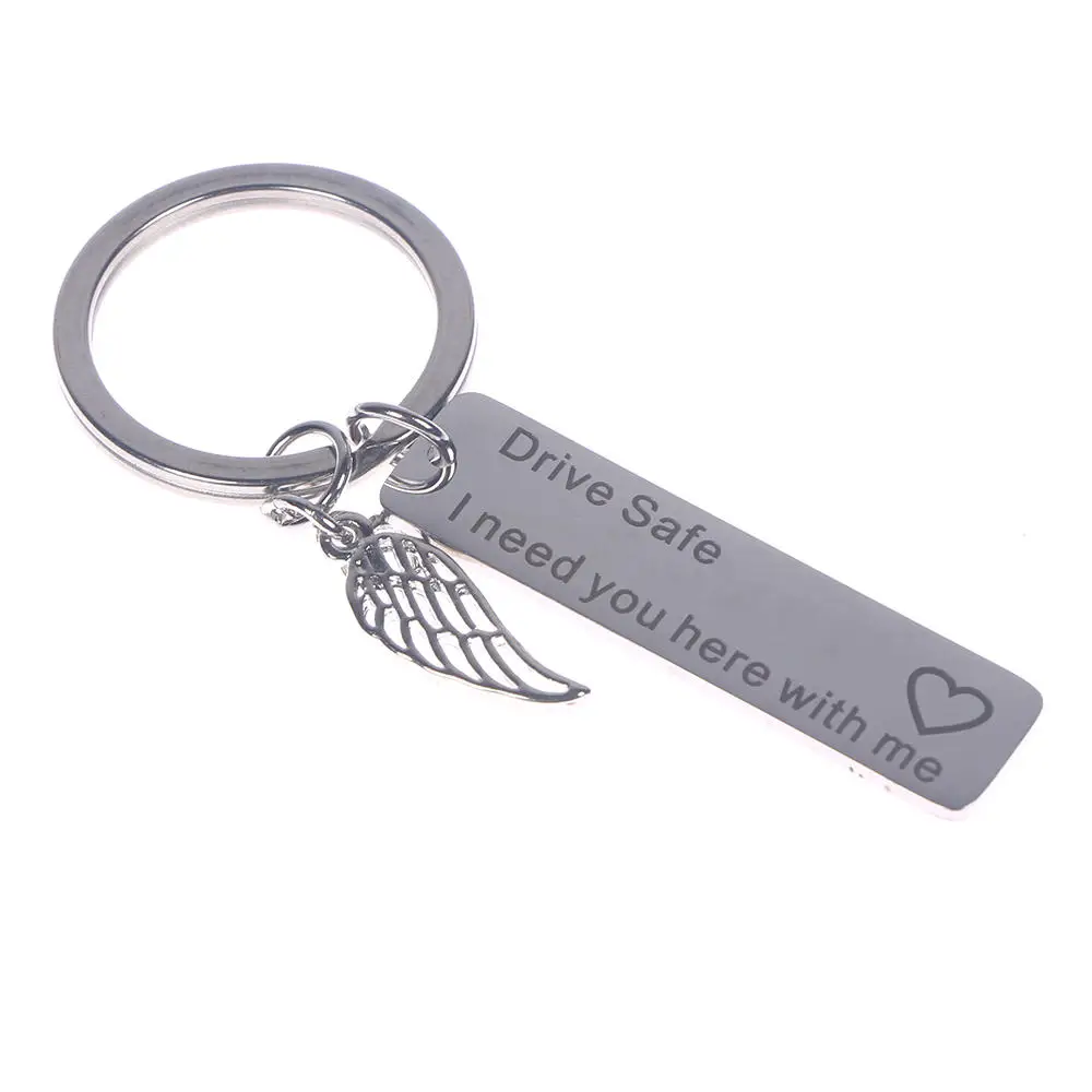 

Stainless Steel Drive Safe Letter Keychain Key Trinket Ring Kawaii Accessories Chain For Lovers Couple Gifts