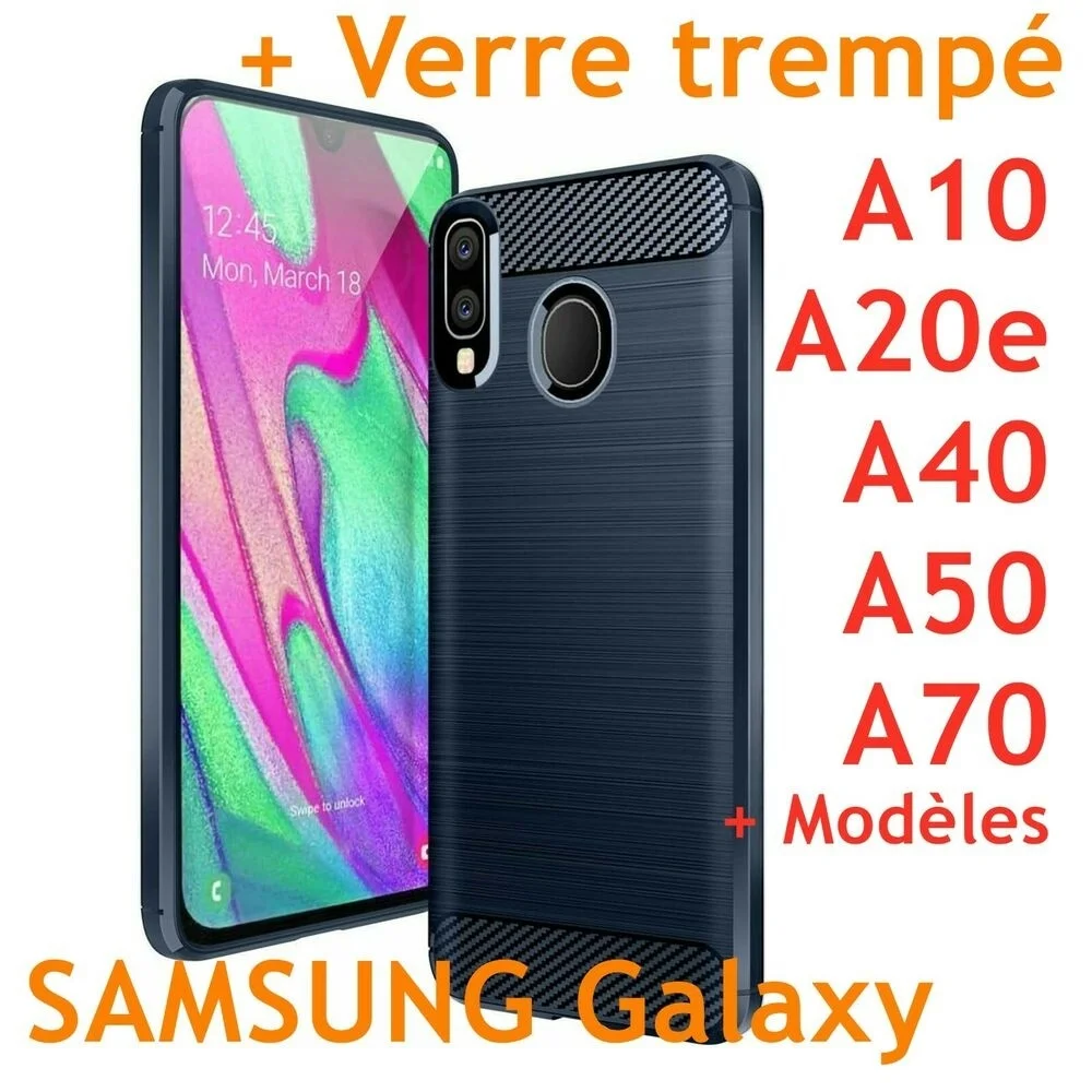 

COQUE HOUSSE + VITRE EN VERRE TREMPE FOR SAMSUNG GALAXY A10 A20e A40 A50 A70 A6 A7