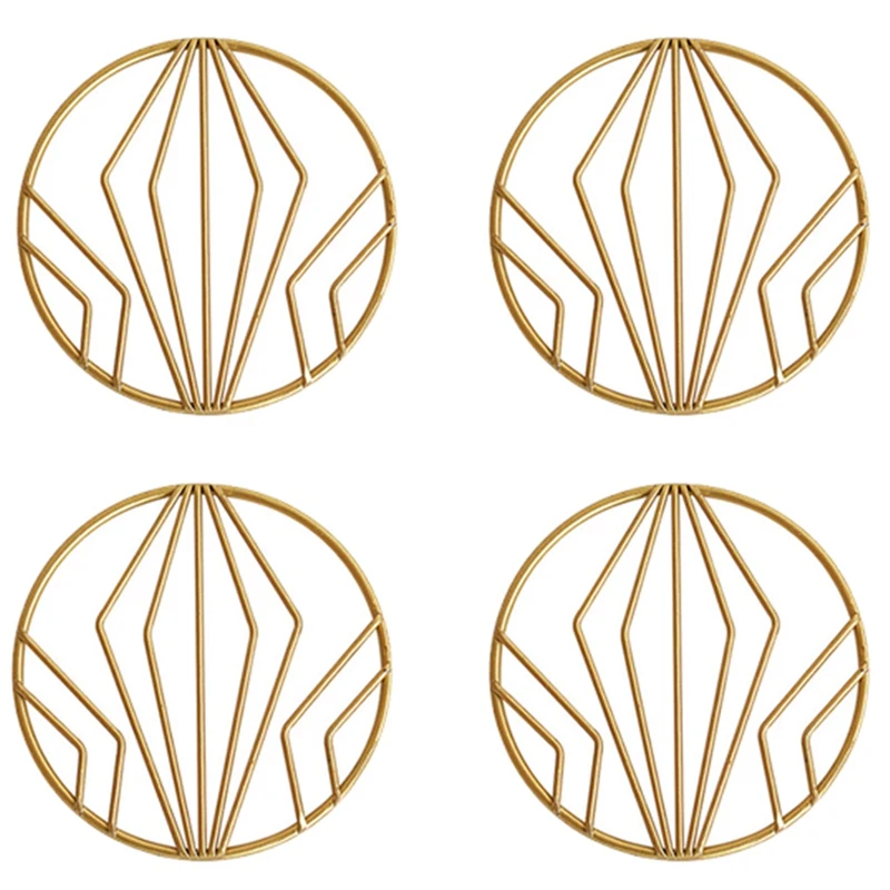 

4 шт. железные изоляционные прокладки для горячей посуды-изолированные Горячие прокладки для чашек термостойкие коврики для дома