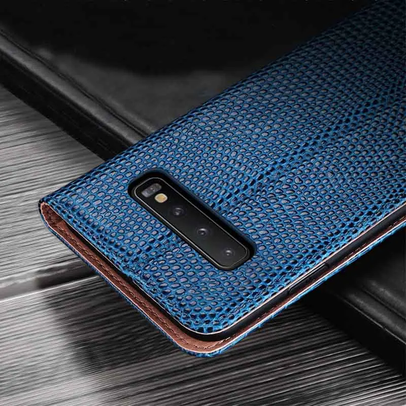 

Genuine Leather Case For Samsung Galaxy S10 Plus Case Cover Lizard Magnetic Phone Protector For Samsung S10 S10plus Case Housing