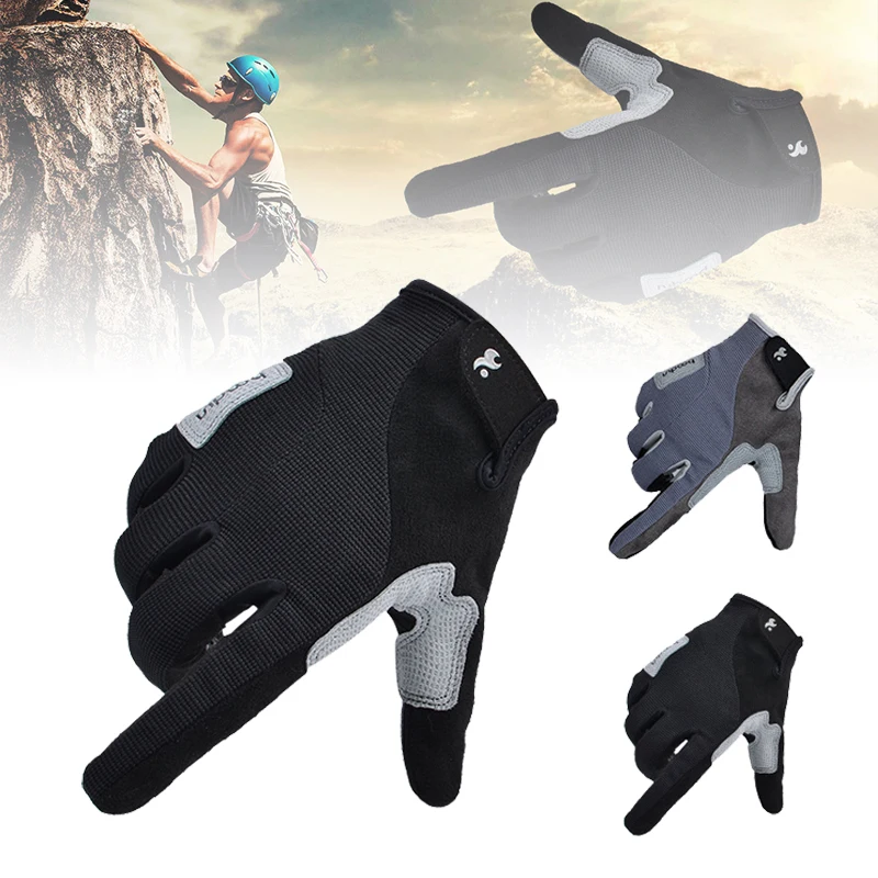 

Newly Full Finger Outdoor Gloves Impact-Resistant and Wear-Proof for Climbing Exercising Non Slip Adjustable Wrist Strap