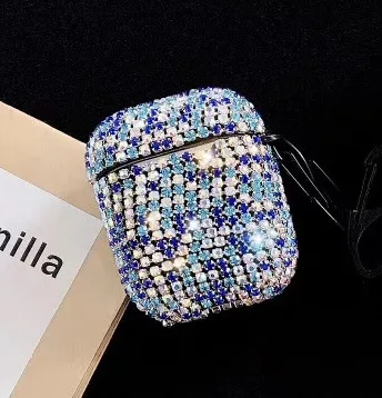 

Airpods1/2 Generation Rhinestone Protective Sleeve Apple Wireless Bluetooth Headset Drill Hanging Buckle Anti-fall Storage Shell