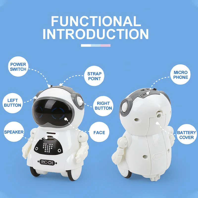 Children's Puzzle Electric Multi-function Voice Intelligent Recognition Singing Mini Artificial Intelligence Pocket Robot Toys enlarge