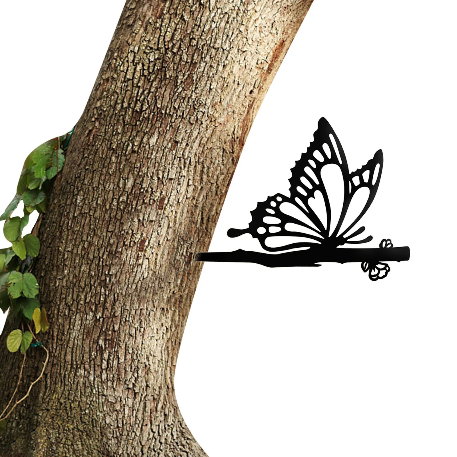 

40# Butterfly Silhouette Wrought Iron Tree Branch Garden Decoration Outdoor Stakes Gardening Stake Plug-in Dcoration De Jardin