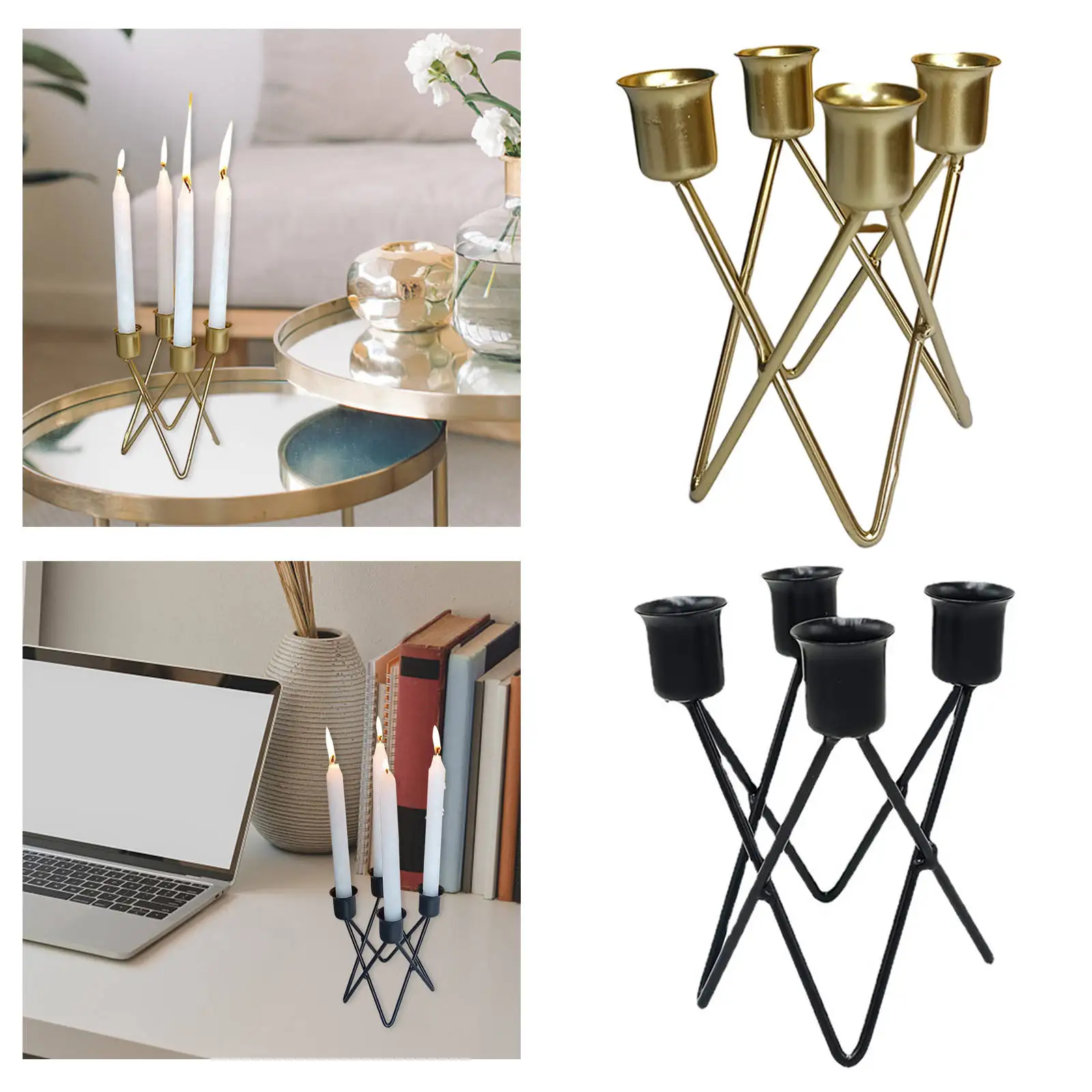 

Подсвечники из железа, 4 чашки, античный центральный элемент, уникальный Настольный Декор для дома, украшение для вечеривечерние, спальни