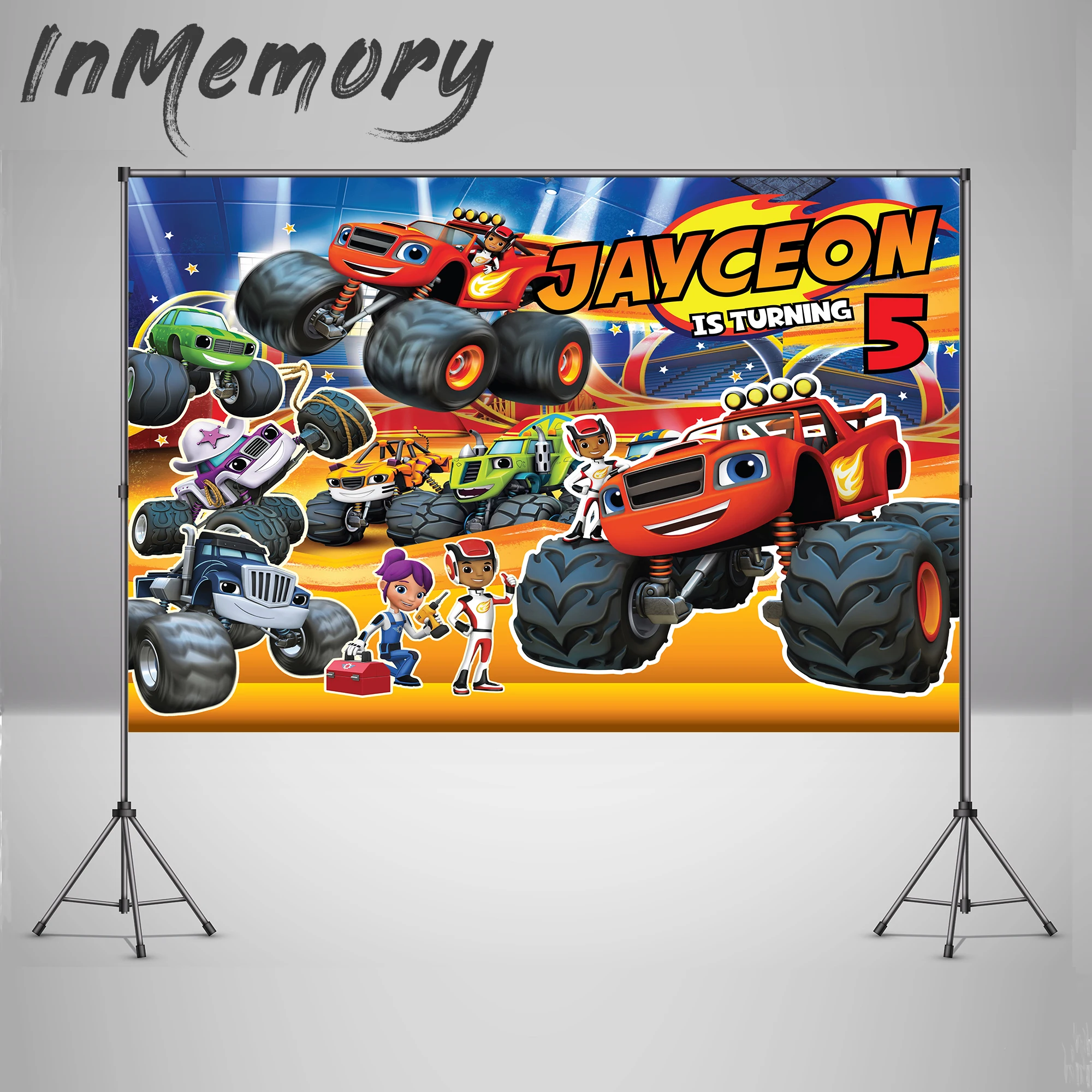 Фоны для фотосъемки с героями мультфильмов Blaze machine Truck Детские вечерние фоны на