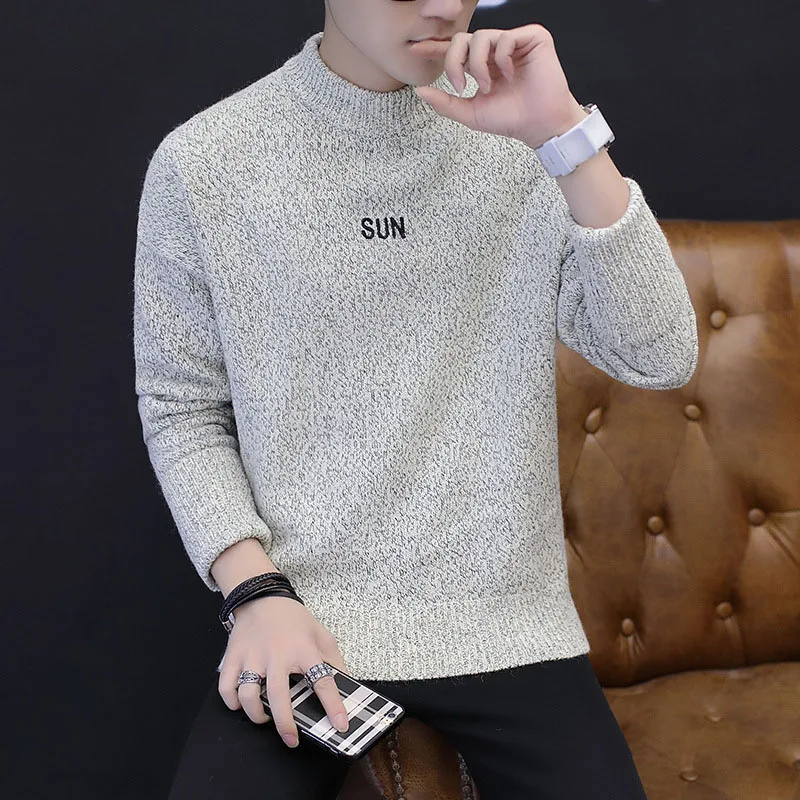 

Рождественский свитер для мужчин, однотонный пуловер с вышивкой, мужской зимний теплый свитер, повседневный осенний мужской пуловер, свите...