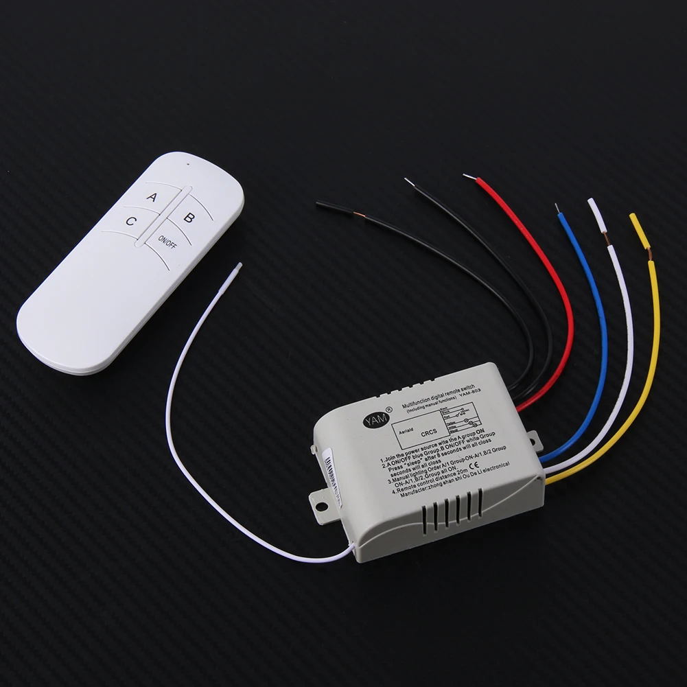 

Wireless ON/OFF 220V Lamp Remote Control Switch Receiver Transmitter Digital Wireless Ceiling Fan Panel Control Switch