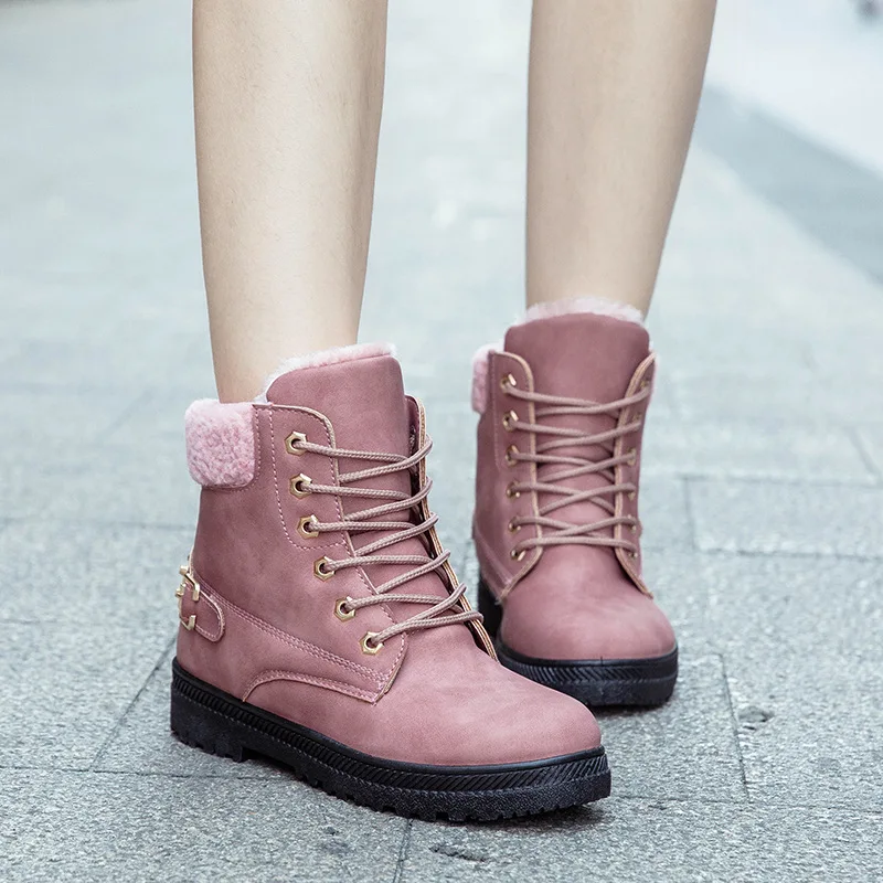 

Promotion Snow Boots Women Shoes Fashion Riding Motorcycle Boots Woman Classics Plush Warm Boots Ladies Plus Size Non-slip Shoes