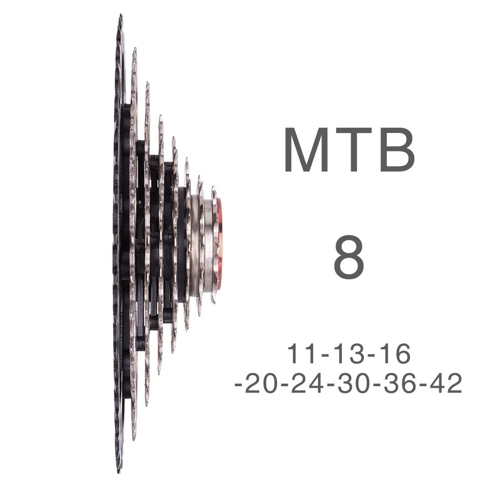 Велосипедная кассета ZTTO 8 скоростей 11- 42T Freewheel Steel s MTB 8v запасные части для горного