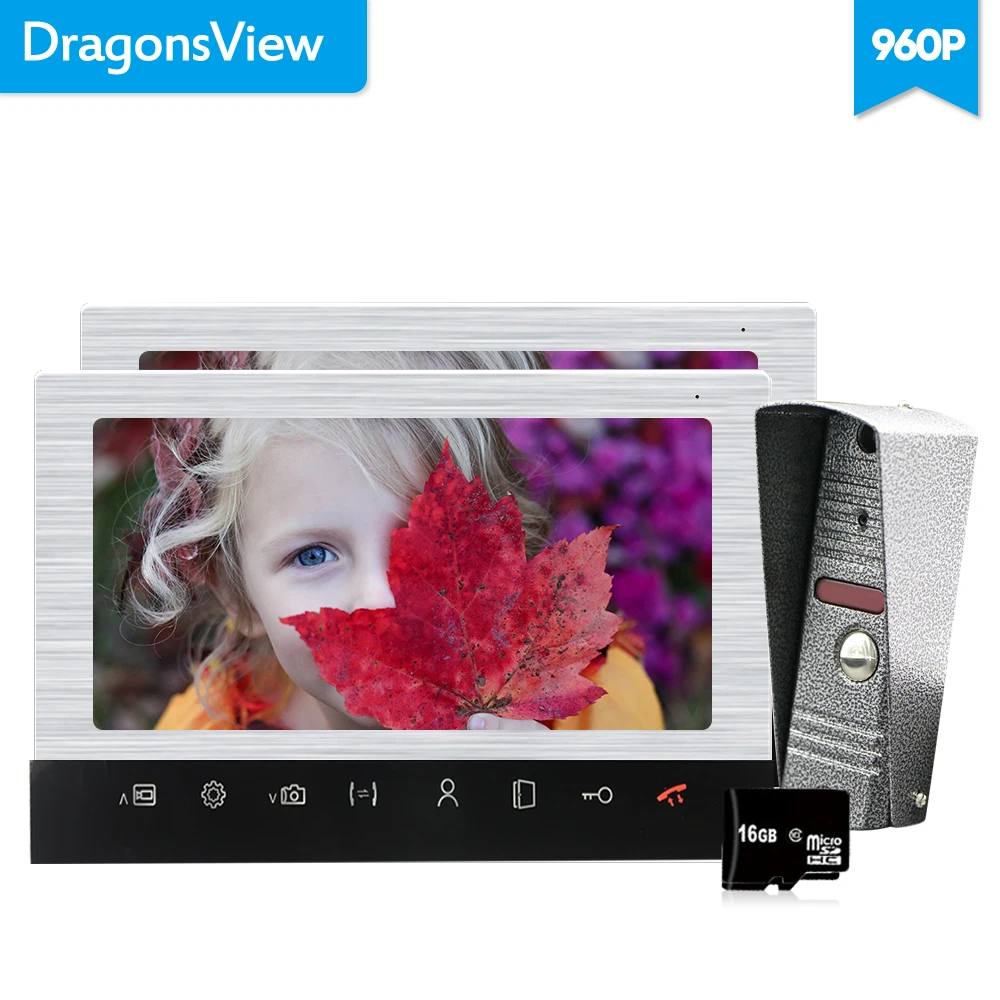 Видеодомофон Dragonsview 10 дюймов 960P 2 монитора|Видеодомофон| |