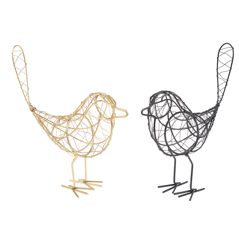 

Lovely Iron Bird Figurines Fairy Garden Display Miniature Creative Abstract Bird Animal Figurine Home Decoration Gift Souvenirs