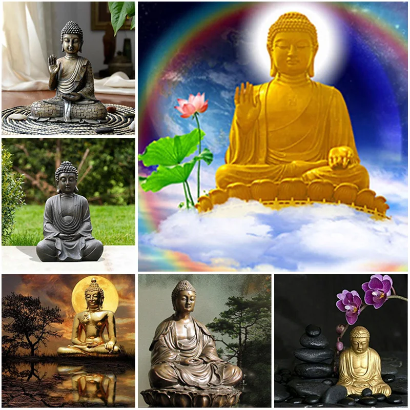 

5D DIY Diamond Painting Buddha Sleeping Buddha Religion Portrait Cross Stitch Full Square Round Mosaic Buddhism Home Decoration