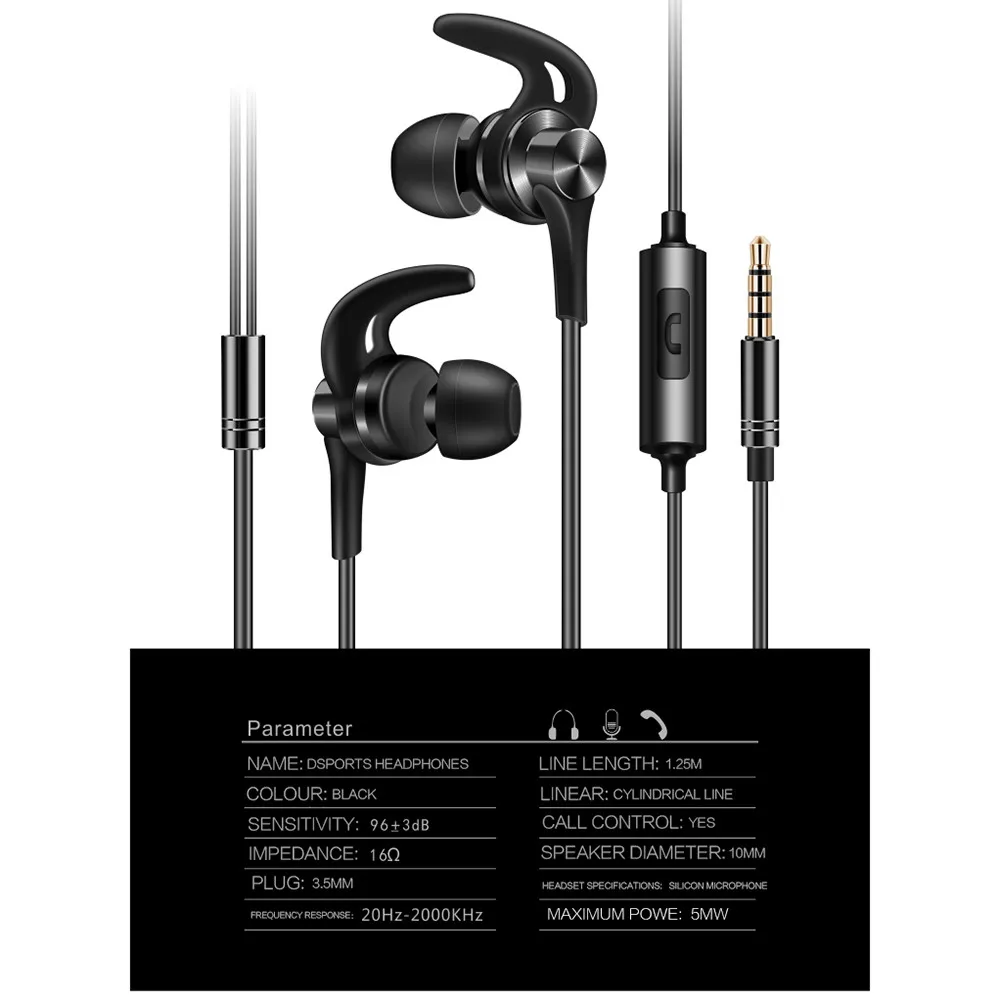 Наушники из цинкового сплава QKZ DT1 в ухо наушники HiFi металлические для бега с