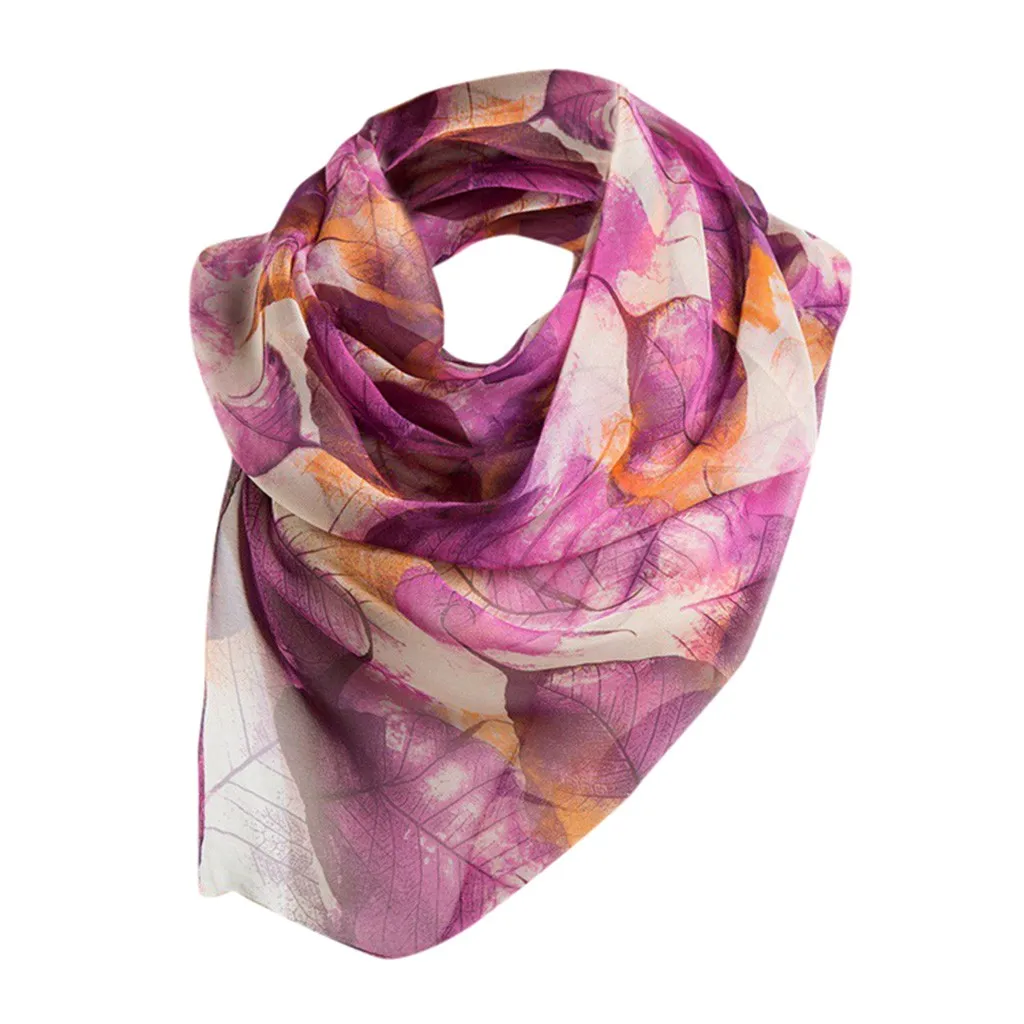 2019 роскошный бренд женский новый шарф листья узор квадратный платок длинный и