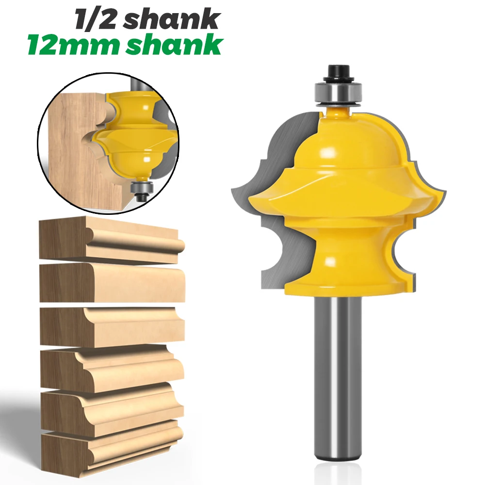 1PC 1/2" 12.7MM 12MM Shank Milling Cutter Wood Carving Multiform Multi-Profile Molding Router Bit Door Knife Woodworking | Инструменты